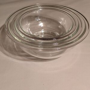 Set of Clear Glass Mixing Bowls